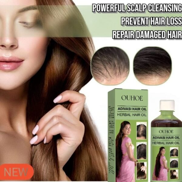 OUHOE Adivasi Hair Oil Herbal hair care for scalp cleansing hair loss prevention, and damage repair