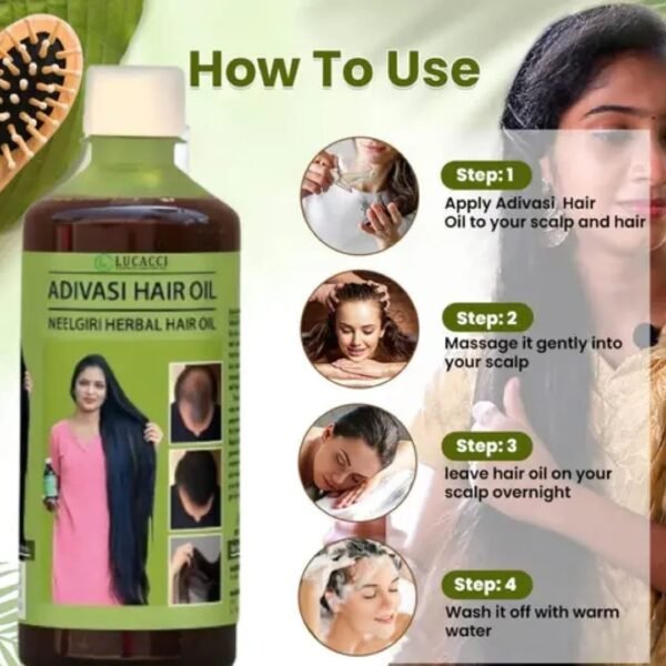 OUHOE Adivasi Hair Oil Herbal hair care for scalp cleansing hair loss prevention, and damage repair thumbnail 3