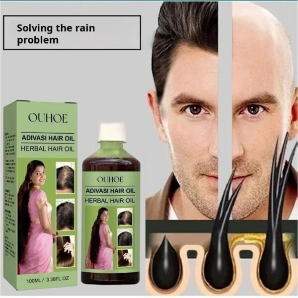OUHOE Adivasi Hair Oil Herbal hair care for scalp cleansing hair loss prevention, and damage repair thumbnail 4